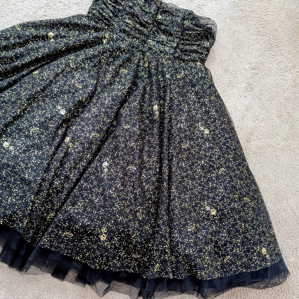 Betsey Johnson Strapless Ball Gown (Torrid) Balck & Gold Sparkle Size 20 New - Picture 6 of 16